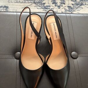 ANTONIO MELANI Black Slingback Heels